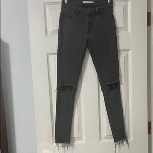Women's Black Distressed Jeans